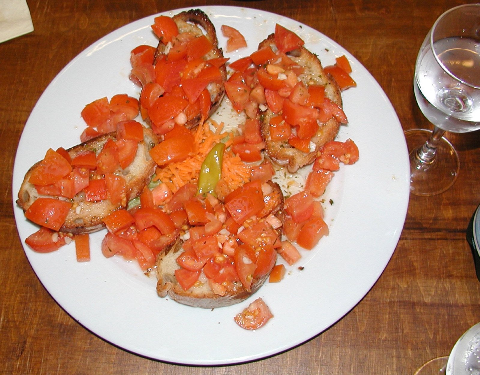 Italian Bruschetta with Tomato and Basil